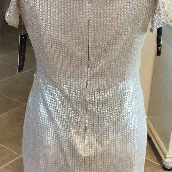 Shoshanna midnight Tessa dress, metallic, assymetric hem, size 6, NWT - Picture 11 of 14